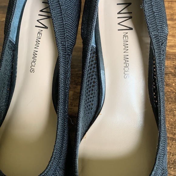 NEIMAN MATCUS BLACK KNIT STILETTO SHOE - Picture 8 of 8